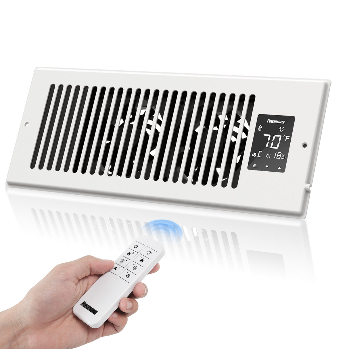 4" x 12" Smart Vent & Strong Air Booster Register Fan with Humidity Sensor