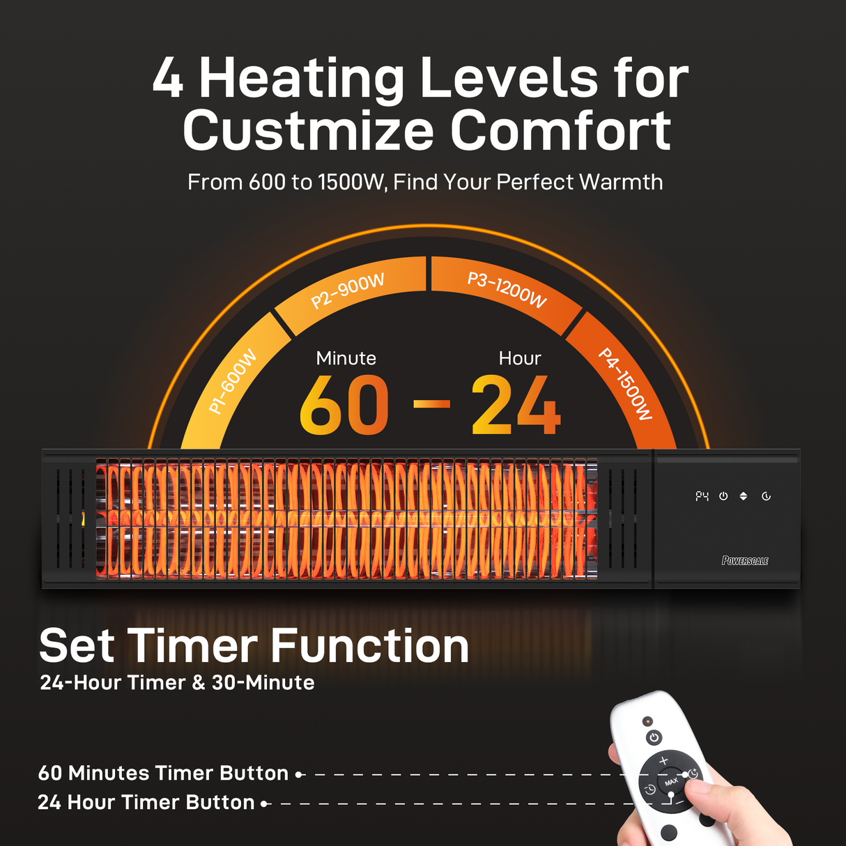 CozyRay-600 Outdoor Infrared Heater 1500W