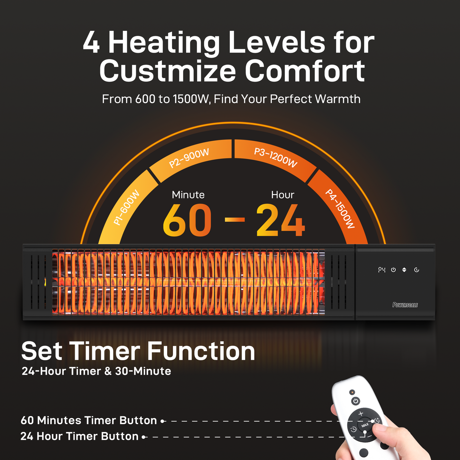 CozyRay-600 Outdoor Infrared Heater 1500W