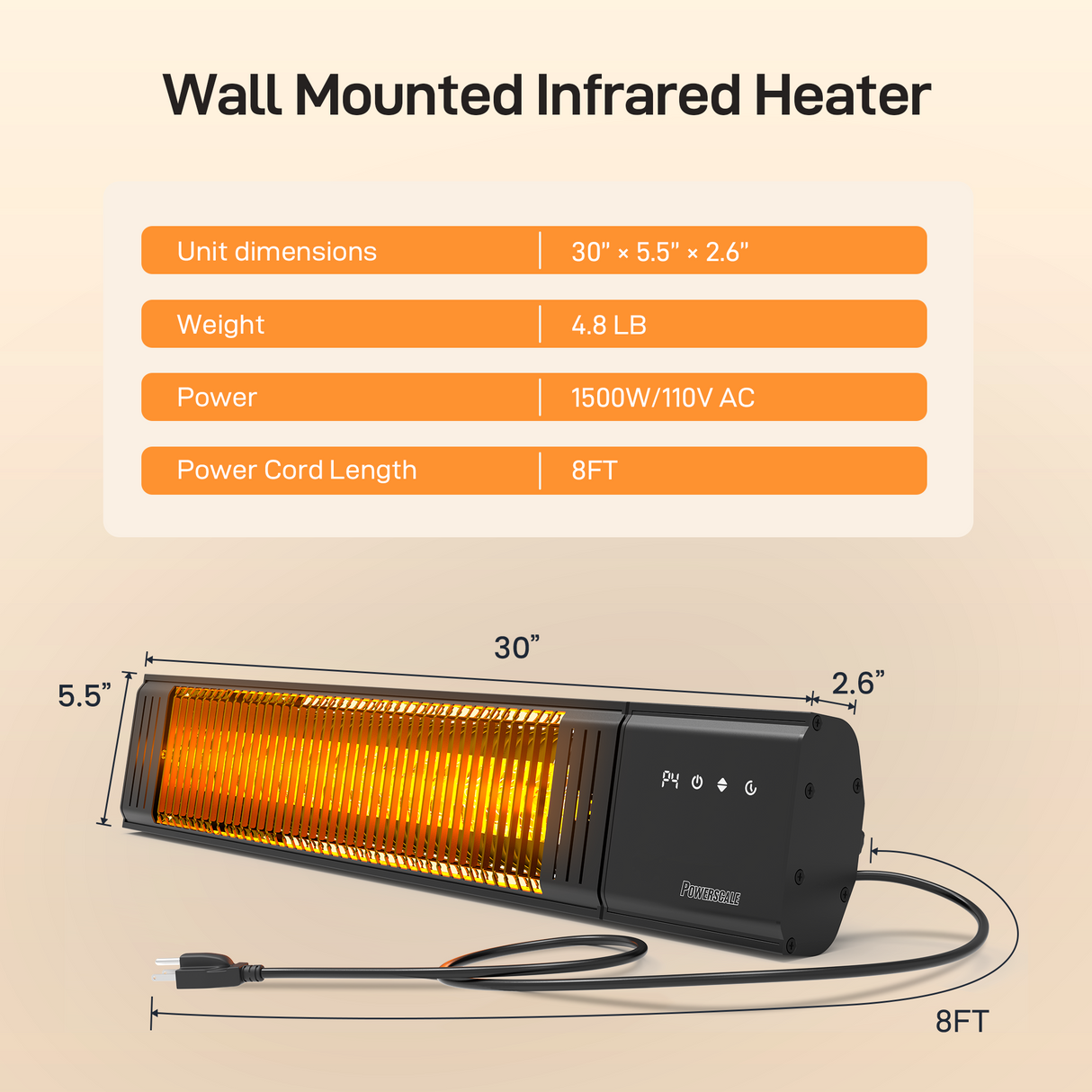 CozyRay-600 Outdoor Infrared Heater 1500W