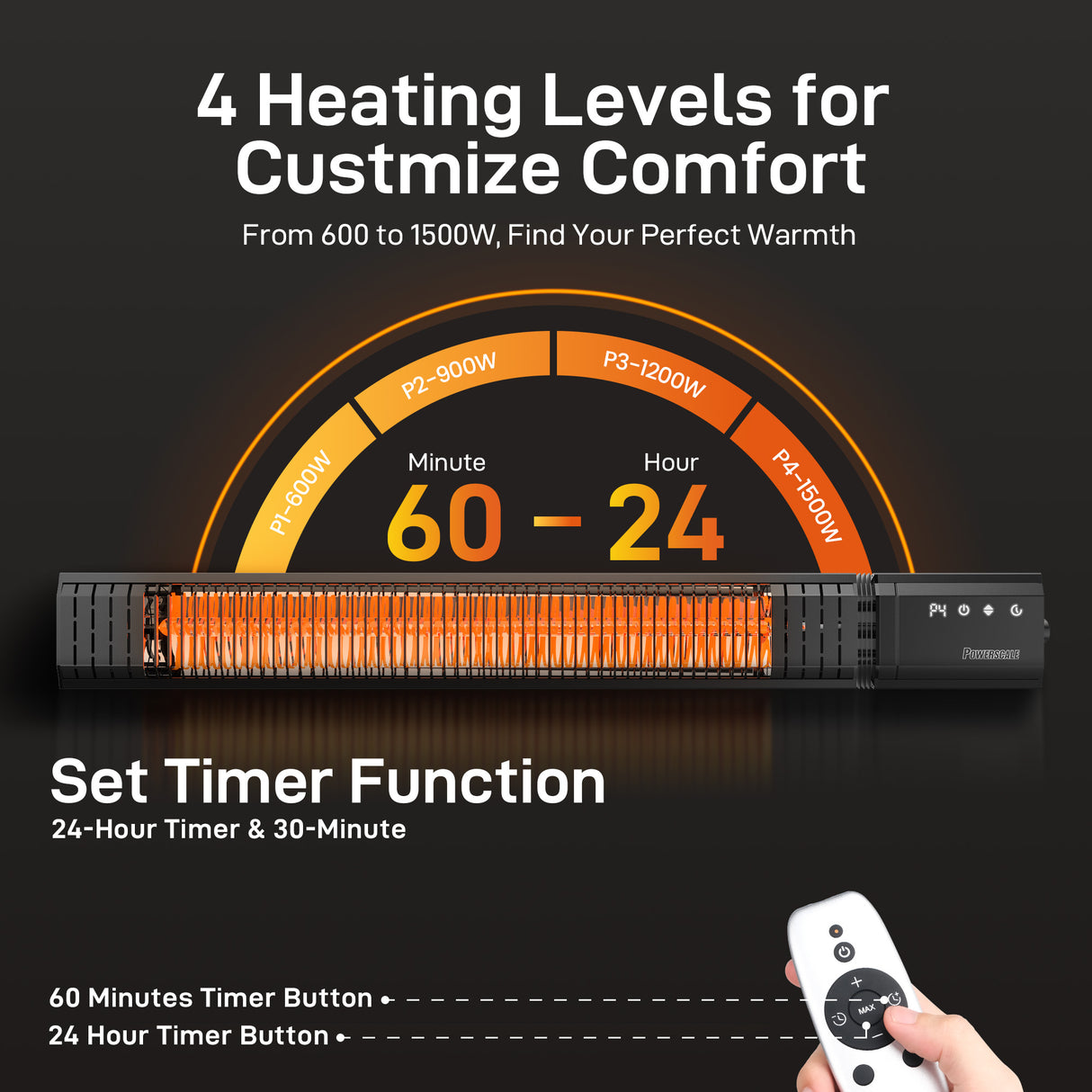 CozyRay-300 Outdoor Infrared Heater 1500W