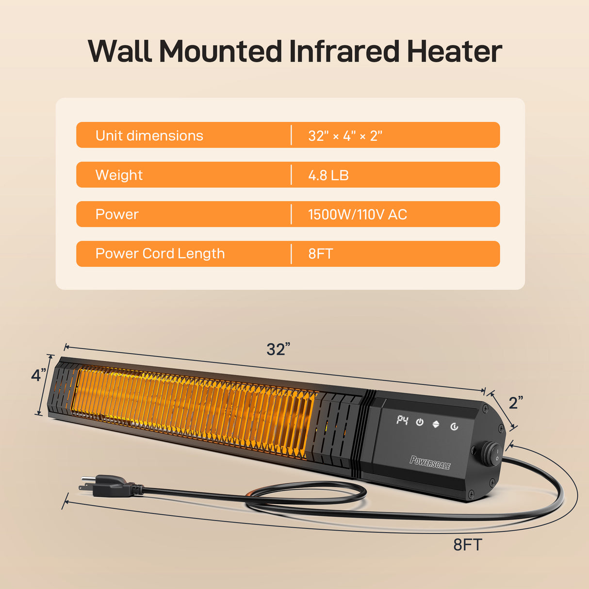 CozyRay-300 Outdoor Infrared Heater 1500W