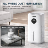 MF6 evaporative humidifier on a nightstand in a bedroom