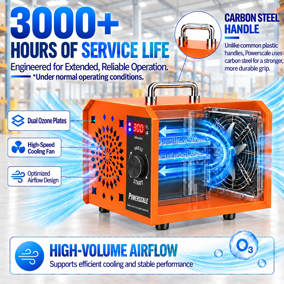 OZB3 Commercial Ozone Machine 250,000mg/h