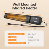 Powerscale 1500W Outdoor Infrared Heater, IP65, Timer & Remote