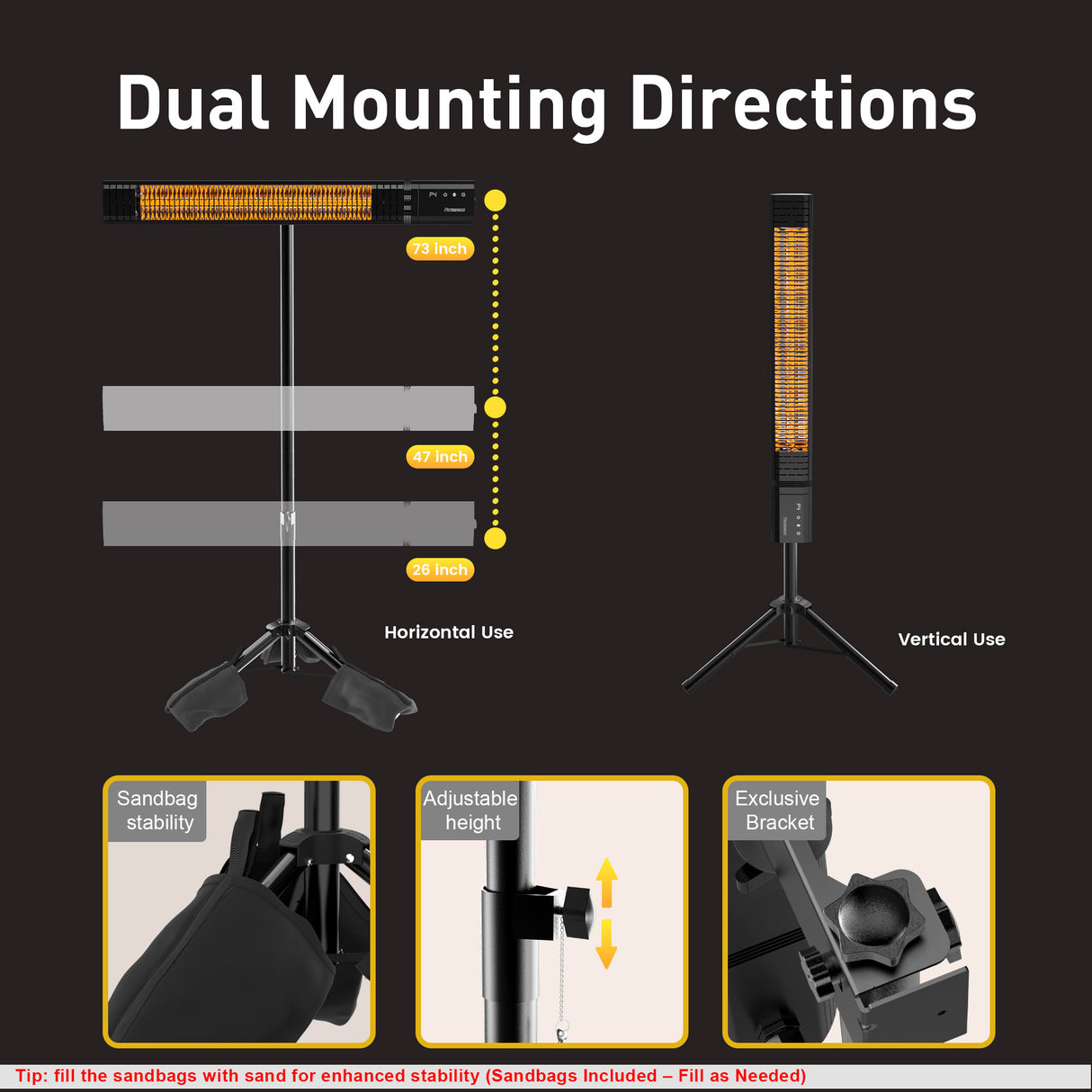Infrared Heater Tripod Stand