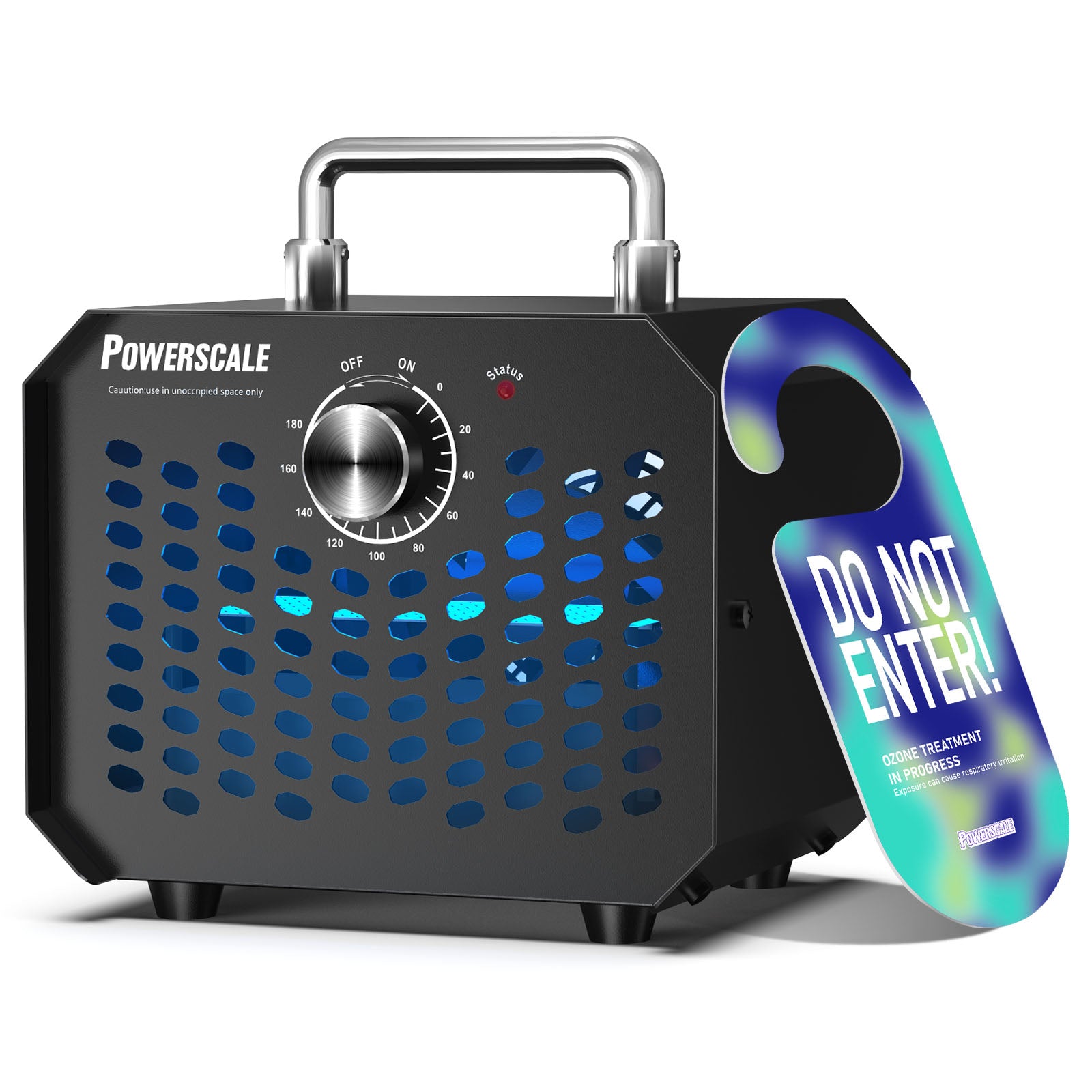 60,000 mg/h Portable Ozone Generator – 180‑Min Timer – Powerscale
