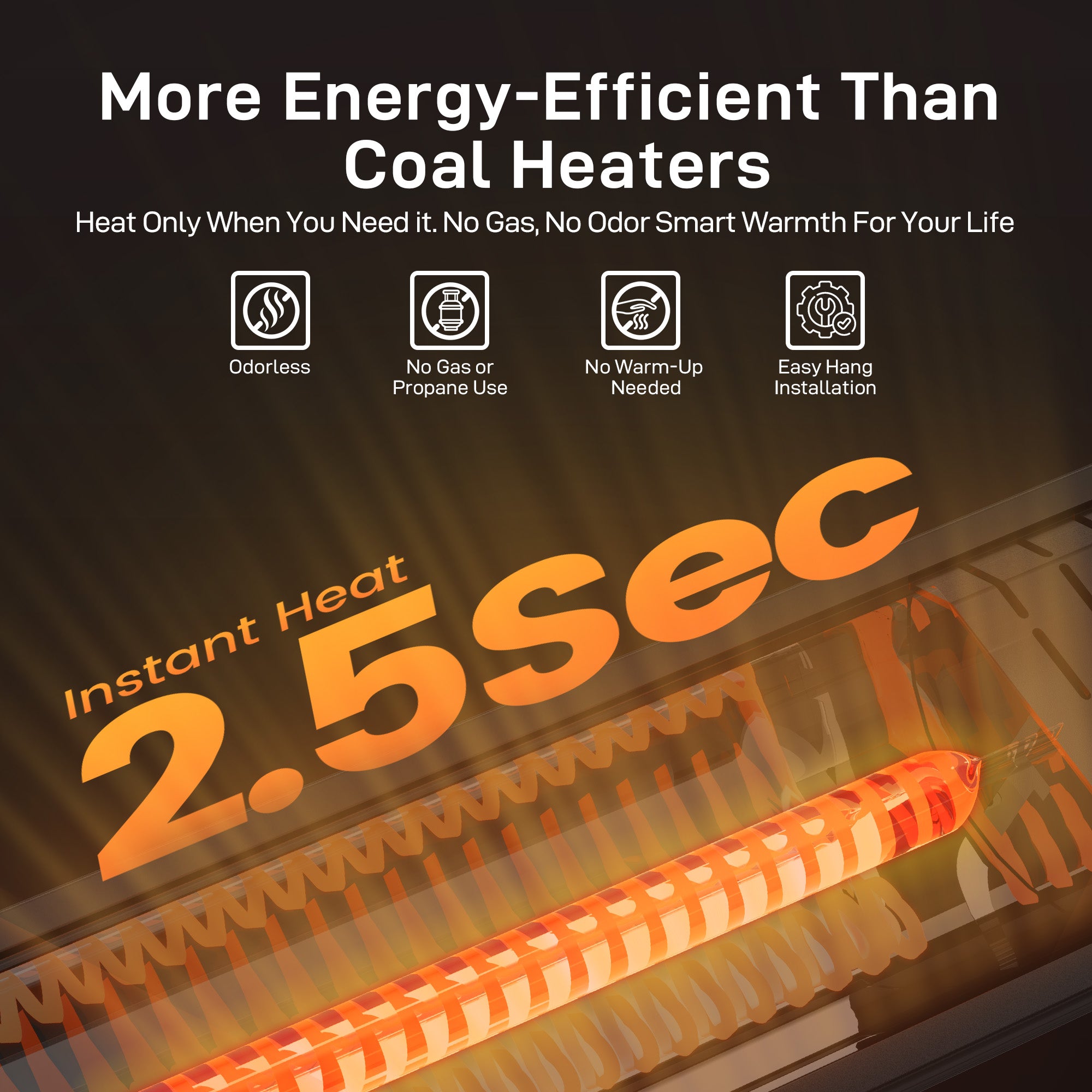 CozyRay 300 — 1500W Outdoor Infrared Patio Heater, IP65 – Powerscale